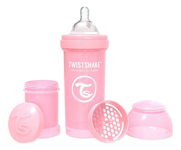 Biberón Twistshake Mamadera anticólicos Rosa pastel 260ml