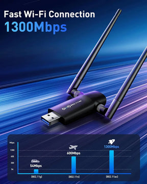 Adaptador Inalambrico Usb Wifi Para Pc 802.11ac 1200 Mbps