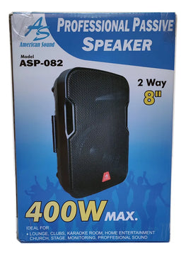 Juego De 2 Parlantes Pasivos 8 Pulgadas 400w Americansound Negro