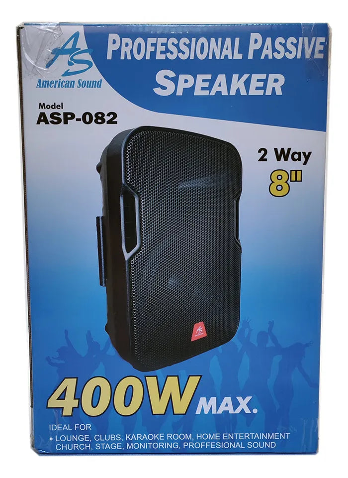 Juego De 2 Parlantes Pasivos 8 Pulgadas 400w Americansound Negro