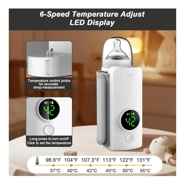 Calentador Tetero Biberones Portátil Inalámbrico Multiusos Blanco