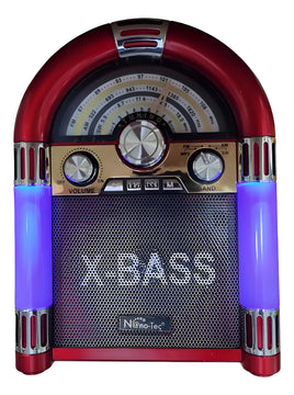Radio Parlante Rokola Retro Nano-tec R1228 3 Bandas Fm Rojo