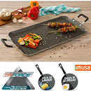 Plancha Doble Para Asar Imusa 50x27 Cm Color Negro