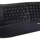 Combo Teclado Y Mouse Ergonomicos Inalambrico Weibo Wb-218 Mouse Negro Teclado Negro