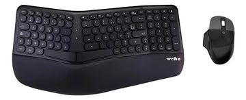 Combo Teclado Y Mouse Ergonomicos Inalambrico Weibo Wb-218 Mouse Negro Teclado Negro
