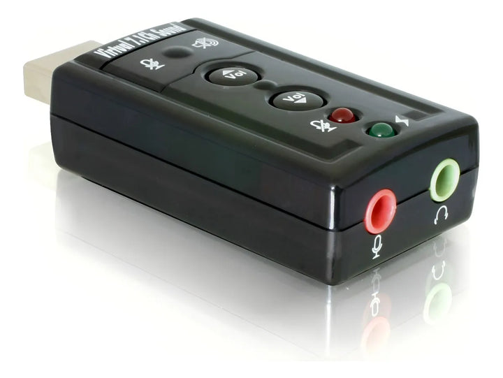 Tarjeta De Sonido Usb 7.1 Con Control De Volumen En Empaque Color Negro