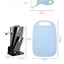 Set Cuchillos Tabla Pelador Tijeras De Cocina Azul/verde/negro