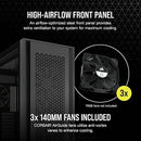 Corsair 7000d Airflow Full-tower Atx Pc Case, Negro Black