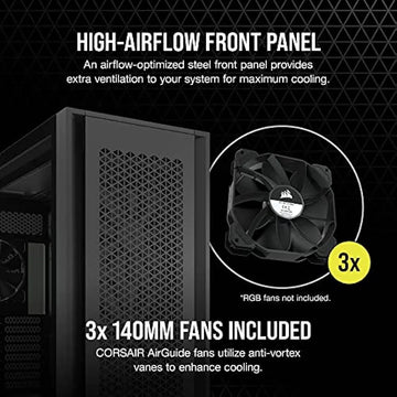 Corsair 7000d Airflow Full-tower Atx Pc Case, Negro Black