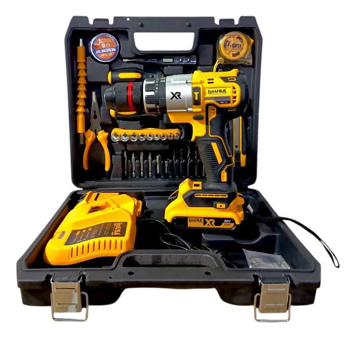 Taladro Inalambrico De 68v Poderoso Eficaz Tipo Industrial Amarillo 50-60 Hz