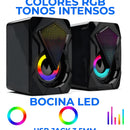 Bocinas Rgb Con Control Volumen Portátil 3.5mm