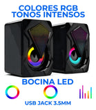 Bocinas Rgb Con Control Volumen Portátil 3.5mm