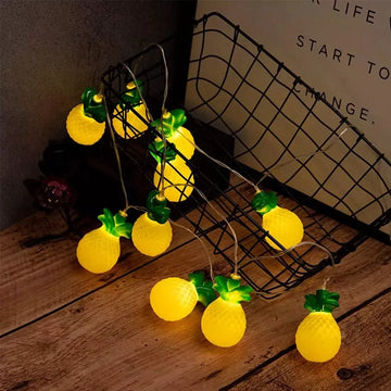 Instalación Hawaiana Luces Led Piña Lineal Portátil Fiestas Amarillo