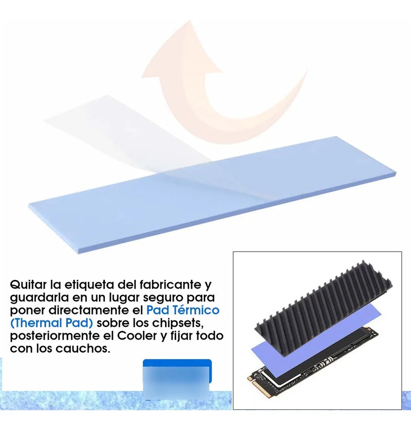 Cooler Disipador Calor M.2 Sata Nvme Cobre Cubierto Grafeno