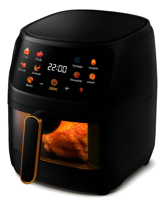 Freidora Olla Aire Caliente Sin Aceite Air Fryer 12 Litros Negro