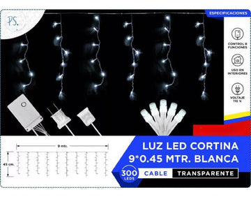 Luz Led Decorativa Luces Navideñas Luces De Navidad Cortina9 Azul