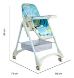 Silla Comedor Bebé colchada Ajustable En Altura 6 Posiciones Portatil ABebesit Aquarella