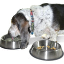 Comedero Plato Bebedero Perro Grande 21 Cmts Diametro, Acero Plateado
