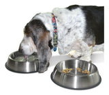 Comedero Plato Bebedero Perro Grande 21 Cmts Diametro, Acero Plateado
