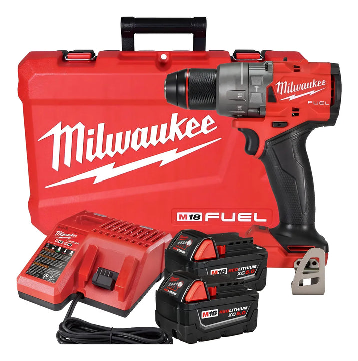 Taladro Percut Atornill M18 Fuel Maletin Milwaukee 2904-259a Color Rojo