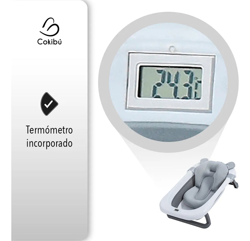 Tina Bañera Plegable Cokibú Para Bebé Color Gris Tina Bañera Plegable Para Bebé