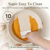 Carote Sartén Antiadherente De 8 Pulgadas Con Tapa, Sartenes Antiadherentes De Granito Blanco, Sartén Para Huevos De Piedra, Sartén Para Chef, Sin Pfos Ni Pfoa