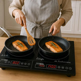 Estufa Induccion 110v 2 Puestos Sobre Poner Y Empotrar 800w Color Negro