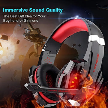 Fone de ouvido over-ear sem fio Kotion Gamer G2000 negro e rojo