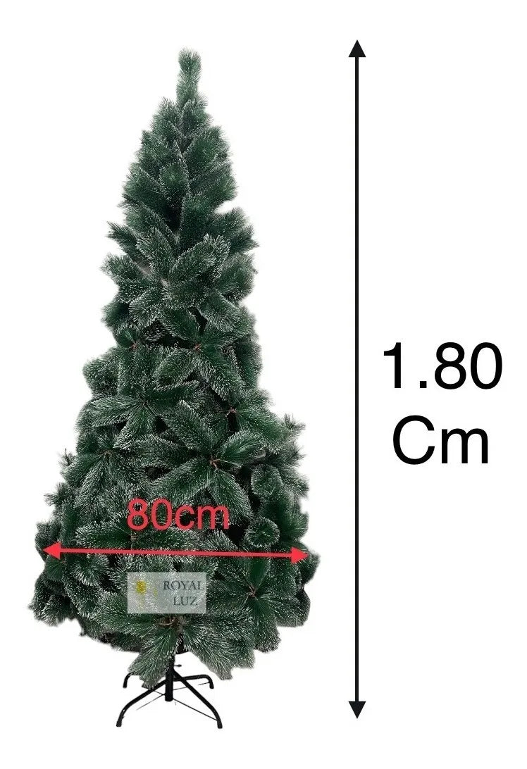 Arbol De Navidad Tipo Pino Punta Blanca Frondoso 180 Cm Verde Oscuro