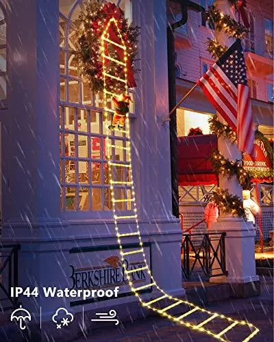 Set Luces Led De Escalera Navideña 10' Con Santa Claus