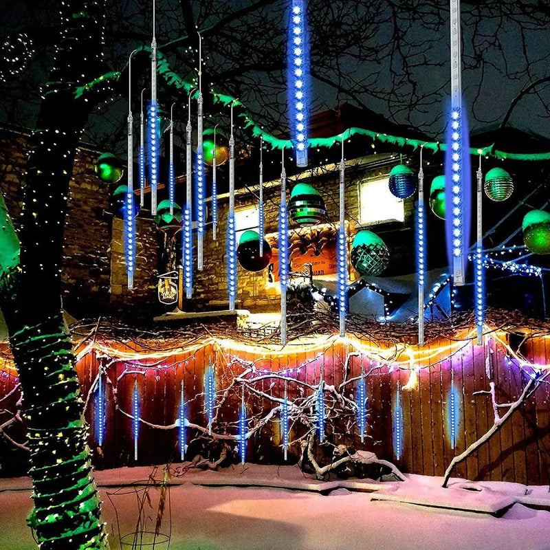 Set 2 Extensiones 10 Tubos Con Luces Navideñas Led