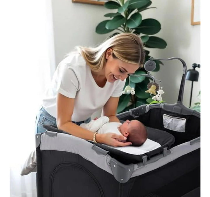 Cuna 5 En 1 Para Bebé, Moisés, Cambiador Y Corralito De Viaj