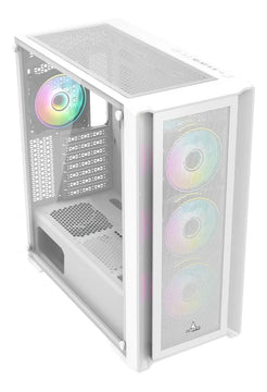 Chasis Gamer Iceberg Titan M16 Blanca X4 Argb Fans Blanco