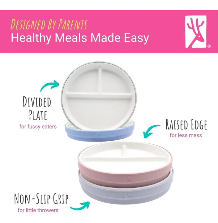 Platos Divididos De Porcelana Para Niños 17 Cm Antideslizant