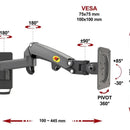 Soporte Flexi Nb De Pared Para Monitor Y Tv De 17 A 35 Gris Oscuro