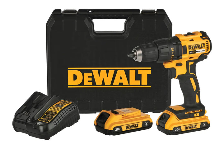 Taladro atornillador inalámbrico de 13mm DeWalt DCD7771D2 + 2 baterías de 2Ah + accesorio con estuche de plástico