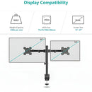Soporte Para 2 Monitores Doble Dual Escritorio Wali M002-32 Negro Tamaño de 13" a 32"