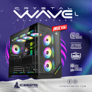 Gabinete Gamer Iceberg Crystal Wave L 7 Ventiladores Argb Negro