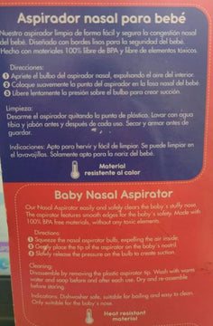 Aspirador Nasal Para Bebes Diseño Ergonomico