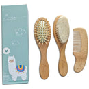 Set De Cepillo Y Peine De Pelo De Bebé De Madera Gentle Care
