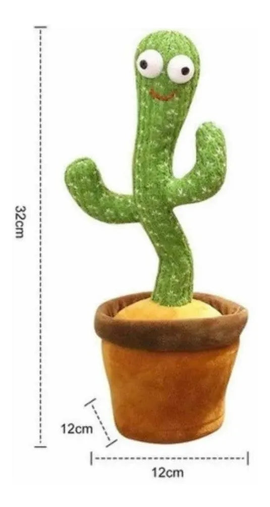 Cactus Bailarín Musical Repite Voz Recargable Interactivo