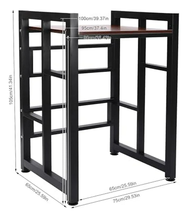 Rack Apilable Lavadora-secadora Con Estante De Madera