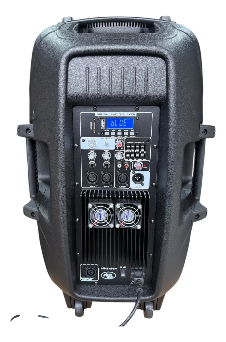 Cabina Activa 15 Audio Sound As-900 Base Y Micrófono 9000w Negro