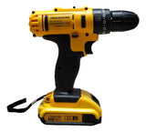 Taladro Inalámbrico De 24v Percutor Baterías Velocidades - Amarillo - 50/60