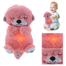 Peluche Realista Nutria Bebe Estimulacion Sensorial Sonido, Color Rosa