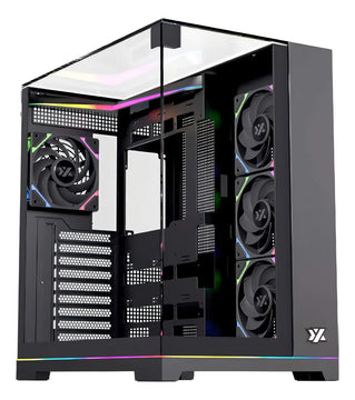 Gabinete Xyz Tesseract X Argb 7 Fans Controller 2d Glass Dual Chamber Usb C