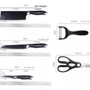 Juego Kit Set Cuchillos Todo En Uno 6 Piezas Profesionales Negro