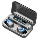 Audífonos Inalambricos Bluetooth F9-5 Tsw Powerbank Batería Color Negro