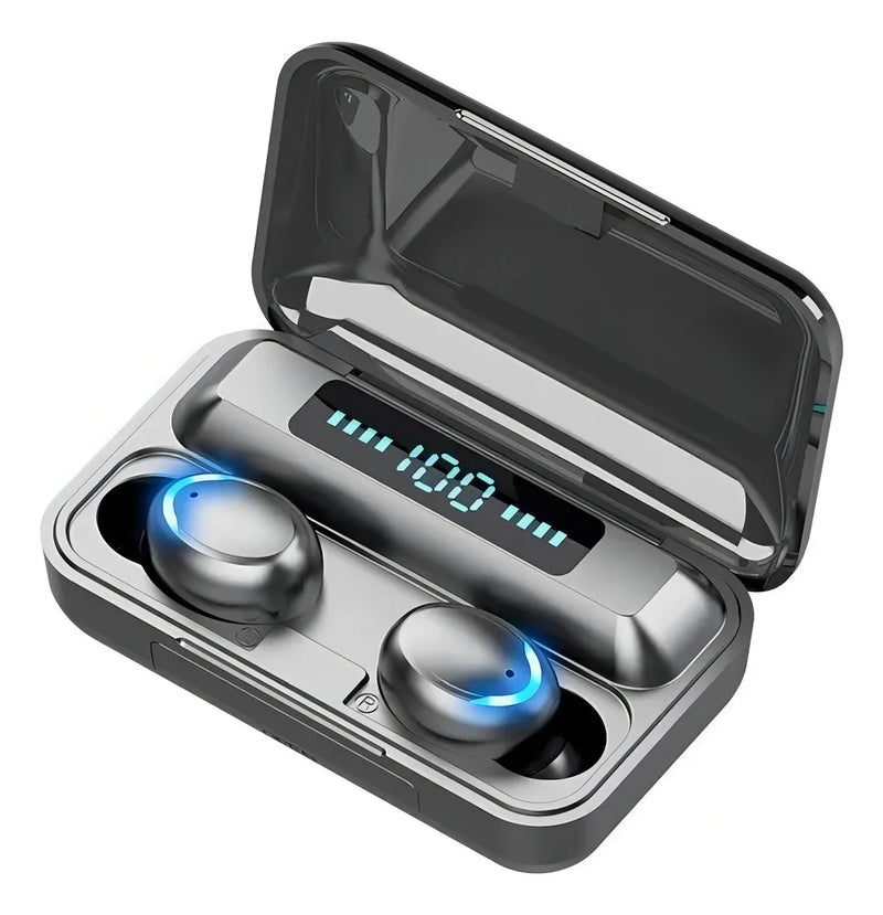 Audífonos Inalambricos Bluetooth F9-5 Tsw Powerbank Batería Color Negro