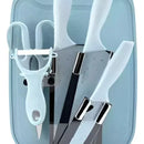 Set Cuchillos Tabla Pelador Tijeras De Cocina Azul/verde/negro